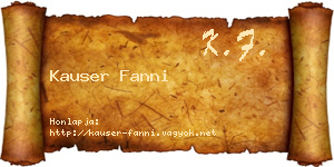 Kauser Fanni névjegykártya