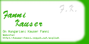 fanni kauser business card